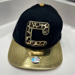 CARMELLA WWE AUTHENTIC Flat Brim Hat “C” Black & Gold